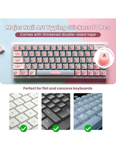 Calcomanías Elevadas para Teclado NiNiMay Rosa 70 Piezas