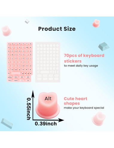 Calcomanías Elevadas para Teclado NiNiMay Rosa 70 Piezas