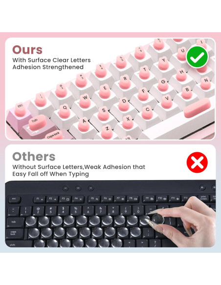 Calcomanías Elevadas para Teclado NiNiMay Rosa 70 Piezas