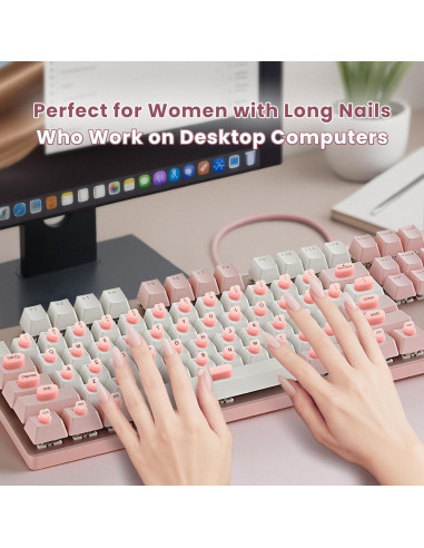 Calcomanías Elevadas para Teclado NiNiMay Rosa 70 Piezas