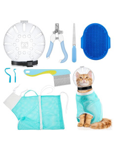 Kit de Aseo para Gatos Patelai 8 Piezas con Bozal y Bolsa