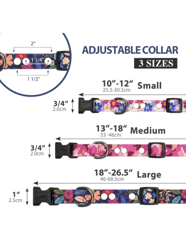 Collar de Reemplazo Rhea Rose Pequeño Flores Negras 25-30 cm