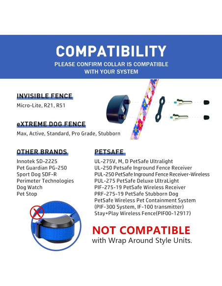 Collar de Reemplazo Rhea Rose Pequeño Flores Negras 25-30 cm