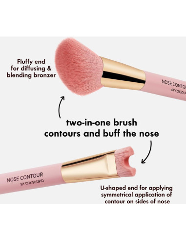 Brocha de Contorno de Nariz 2-en-1 Yuanxiang Rosa