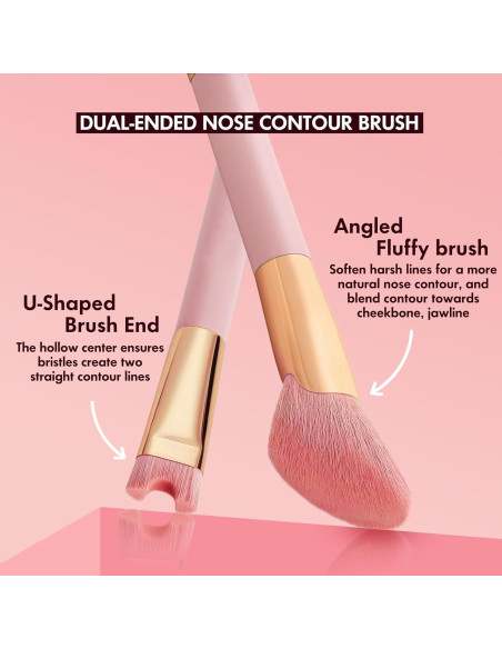 Brocha de Contorno de Nariz 2-en-1 Yuanxiang Rosa