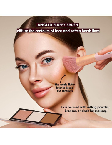 Brocha de Contorno de Nariz 2-en-1 Yuanxiang Rosa