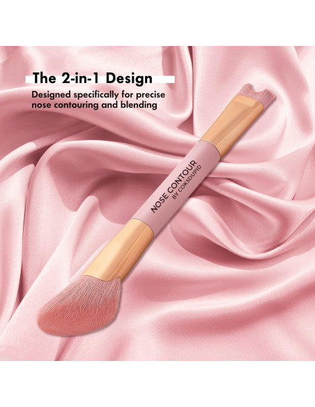 Brocha de Contorno de Nariz 2-en-1 Yuanxiang Rosa