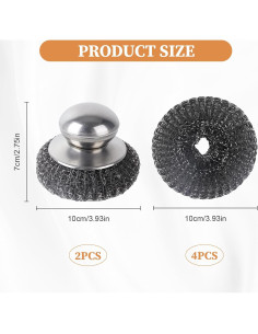 Set 2 Estropajos de Acero Inoxidable con 4 Almohadillas Qiuruoo 2