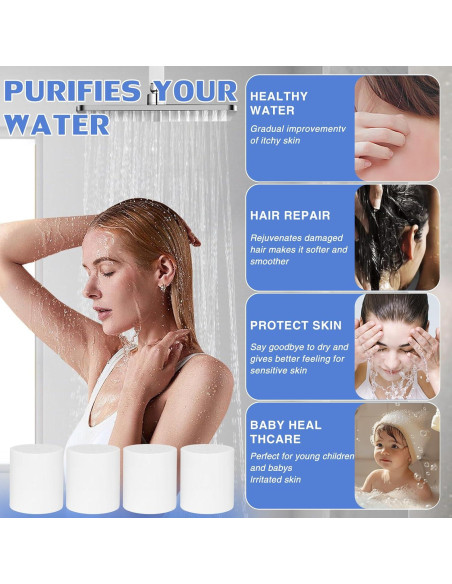 Paquete de 4 cartuchos de filtro de ducha Waai Richeraza 20 etapas