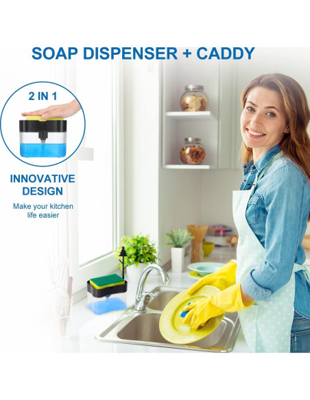 Dispensador de Jabón LIFEEZY 13 oz ABS Gris con Caddy