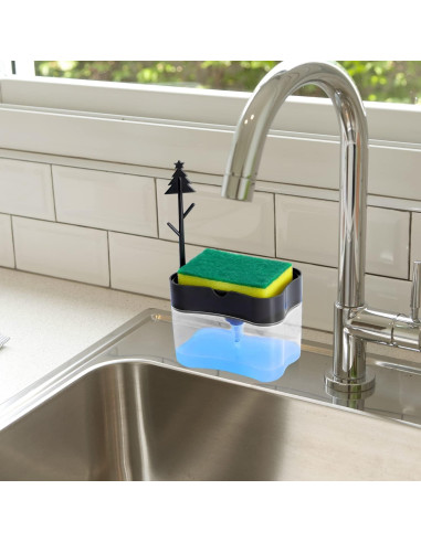 Dispensador de Jabón LIFEEZY 13 oz ABS Gris con Caddy