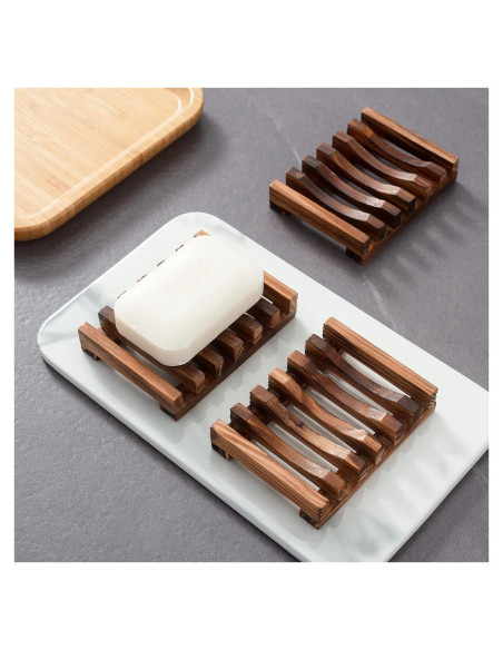 Set de 3 Platos de Jabón de Madera Vowupt, Rectangulares, 13.78x8.51cm