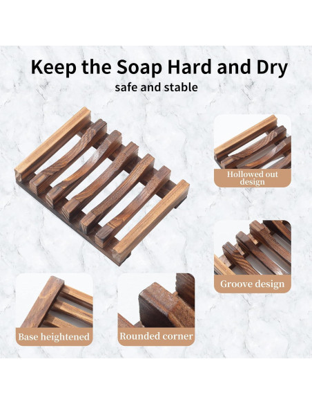 Set de 3 Platos de Jabón de Madera Vowupt, Rectangulares, 13.78x8.51cm