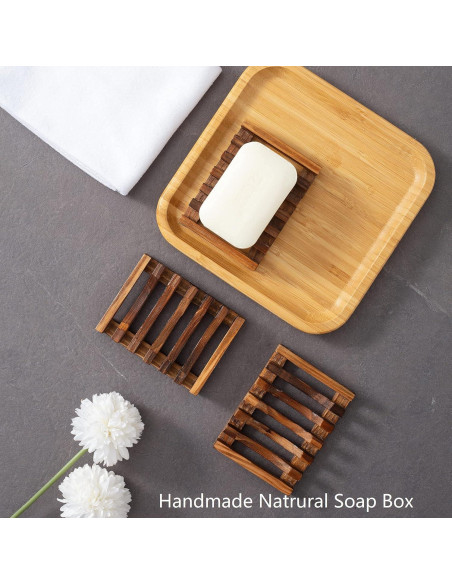 Set de 3 Platos de Jabón de Madera Vowupt, Rectangulares, 13.78x8.51cm
