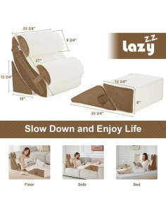 Juego de 6 almohadas en cuña ortopédicas Lazyzizi - Espuma viscoelástica 2