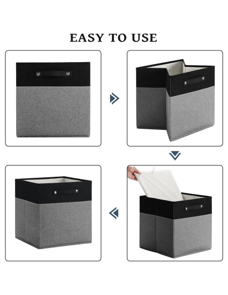 Cajas de Almacenamiento Plegables Finas 33x33cm - 4 Unidades