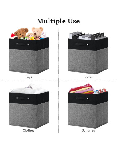 Cajas de Almacenamiento Plegables Finas 33x33cm - 4 Unidades