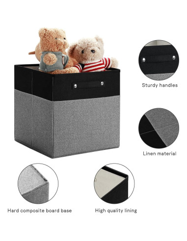 Cajas de Almacenamiento Plegables Finas 33x33cm - 4 Unidades