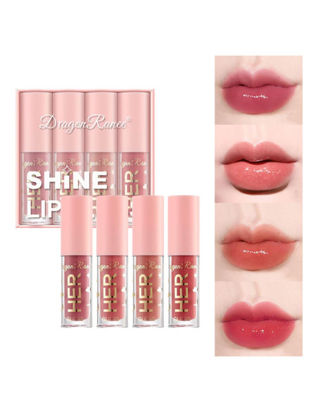 Juego de Brillo Labial AWCCXMYM 4 Colores Hidratante