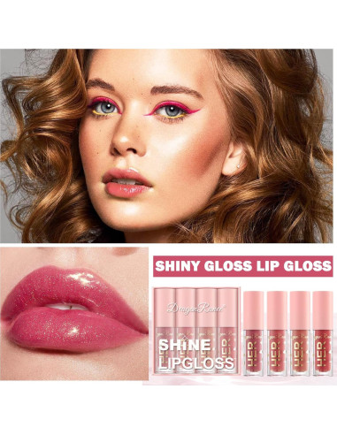 Juego de Brillo Labial AWCCXMYM 4 Colores Hidratante