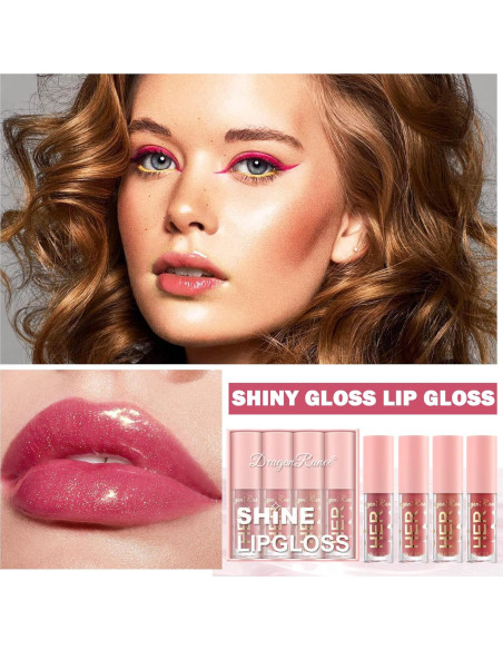 Juego de Brillo Labial AWCCXMYM 4 Colores Hidratante