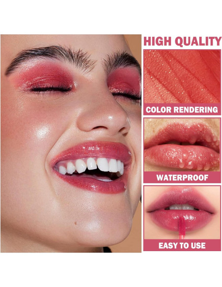 Juego de Brillo Labial AWCCXMYM 4 Colores Hidratante