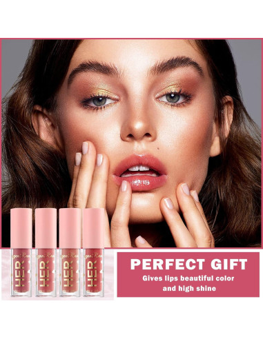 Juego de Brillo Labial AWCCXMYM 4 Colores Hidratante