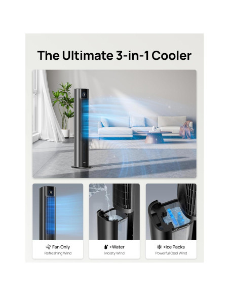 Enfriador Evaporativo Dreo IceWind 712S 6L Control APP Negro