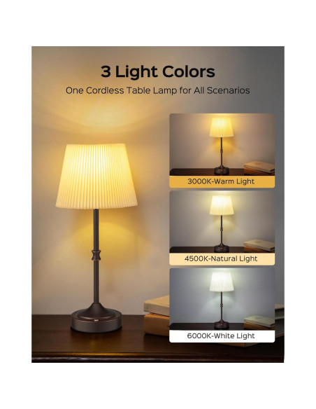 Lámpara de Mesa LED Inalámbrica JACKYLED 5400mAh Bronce