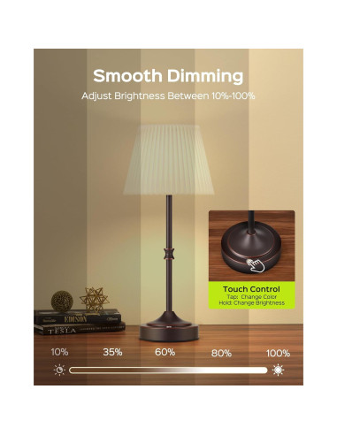 Lámpara de Mesa LED Inalámbrica JACKYLED 5400mAh Bronce