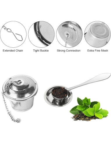 Infusor de Té Numola Acero Inoxidable con Cuchara y Bandejas