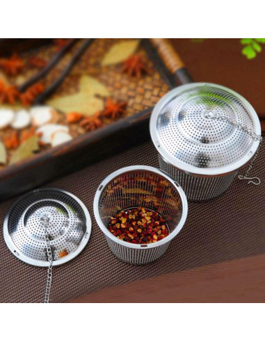 Infusor de Té Numola Acero Inoxidable con Cuchara y Bandejas