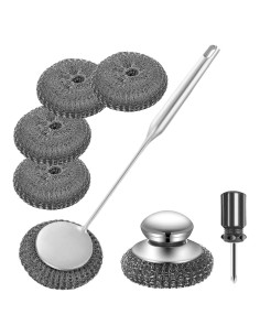 Esponja de Alambre de Acero Inoxidable con Mango - 7 Piezas