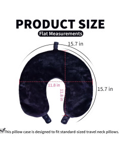 Funda de Almohada de Cuello de Viaje Foiesfiuh Negra - Lavable 2