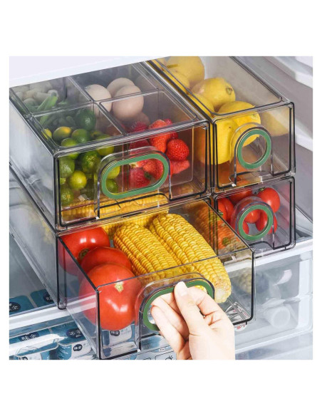 Cajones de Almacenamiento para Refrigerador UNIKON 6 PCS Verde