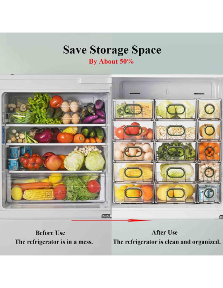 Cajones de Almacenamiento para Refrigerador UNIKON 6 PCS Verde