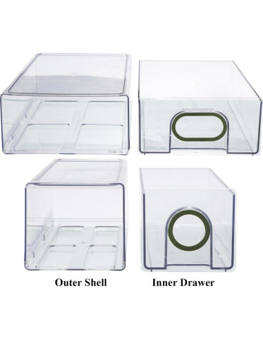 Cajones de Almacenamiento para Refrigerador UNIKON 6 PCS Verde