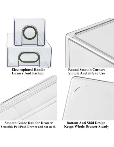 Cajones de Almacenamiento para Refrigerador UNIKON 6 PCS Verde