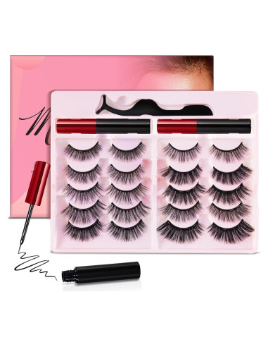 Kit de Pestañas Magnéticas YUNINFANG 10 Pares Reutilizables