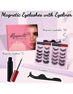 Kit de Pestañas Magnéticas YUNINFANG 10 Pares Reutilizables 2