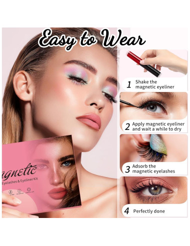 Kit de Pestañas Magnéticas YUNINFANG 10 Pares Reutilizables