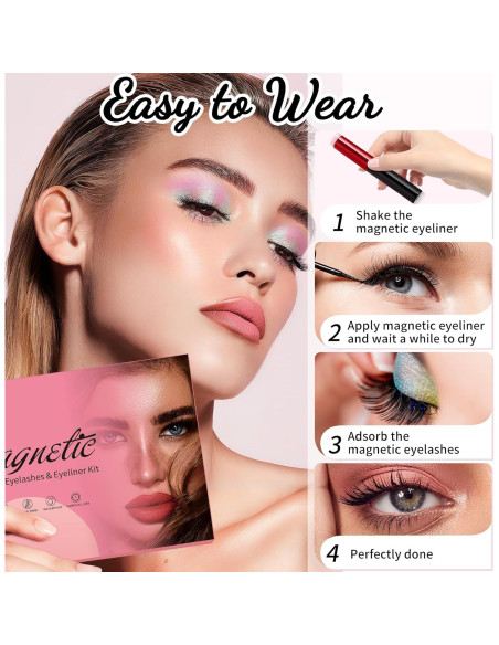 Kit de Pestañas Magnéticas YUNINFANG 10 Pares Reutilizables