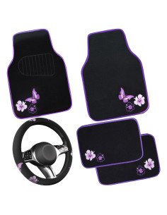 Juego de Mats de Auto y Cubierta de Volante CAR PASS Morada