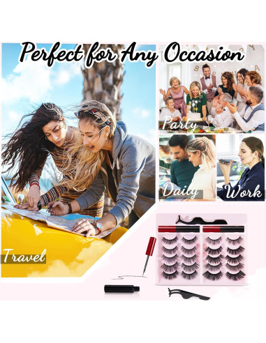 Kit de Pestañas Magnéticas YUNINFANG 10 Pares Reutilizables