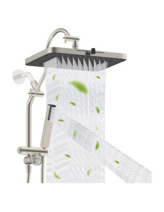 Cabezal de Ducha Hibbent 13" Alta Presión Acero Inoxidable