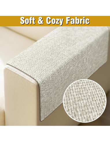 Cubiertas de brazos de sofá LovoGemy 61x51 cm impermeables - 2 piezas beige