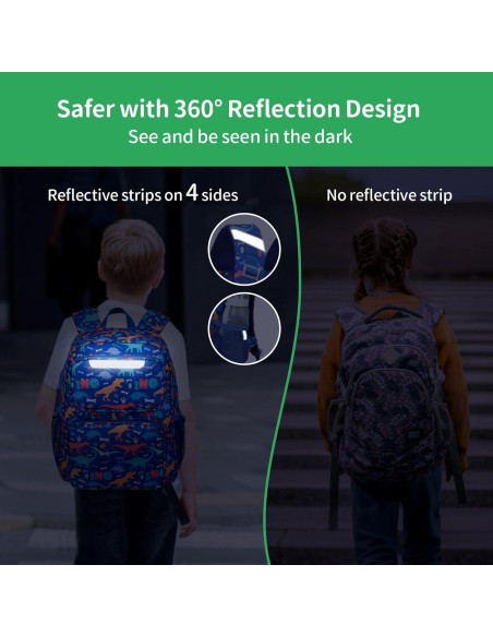 Mochila Infantil BrainyBees 15" con Lonchera Dinosaurio Azul