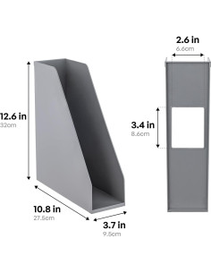 Soporte de Revistas Abierto Carrotez - Paquete de 2, Gris 2
