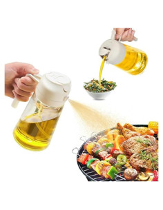Rociador de Aceite Kimilx 450ml, Botella de Vidrio 2 en 1