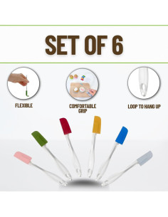 Set de 6 Espátulas de Silicona Evelots para Cocina - Resistentes al Calor 2